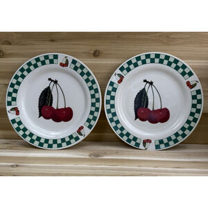 HOUSEWARES Apple Pattern 10 1/2" Dinner Plate Made In China (2 Pieces)